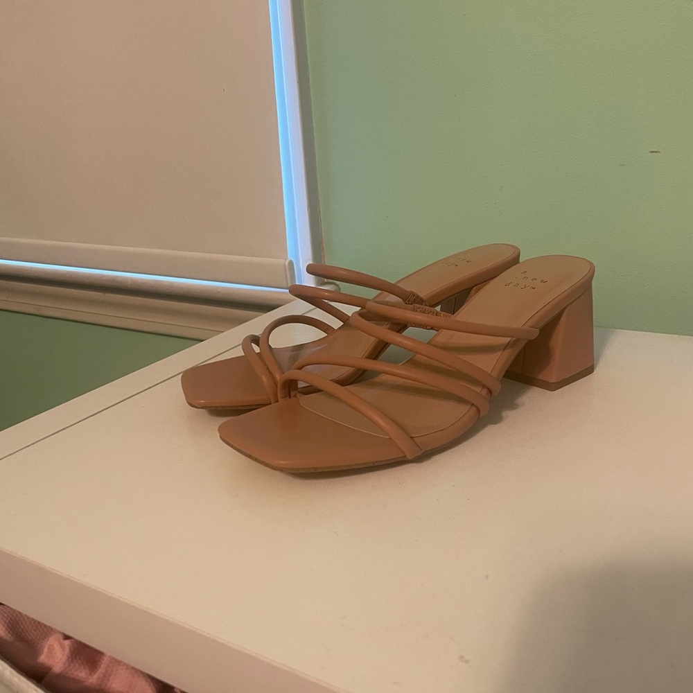 Women's Tan Block Heel Sandals